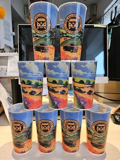 Bulk printing of pint cups